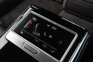 Interior of Audi A8 Long wheel base with the heating controls