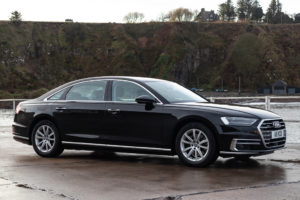 Side on and front of Audi A8 Long wheel base